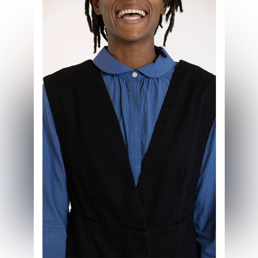 Toast Elegant Black Denim Sleeveless Jumpsuit Dress - Picture 4 of 8
